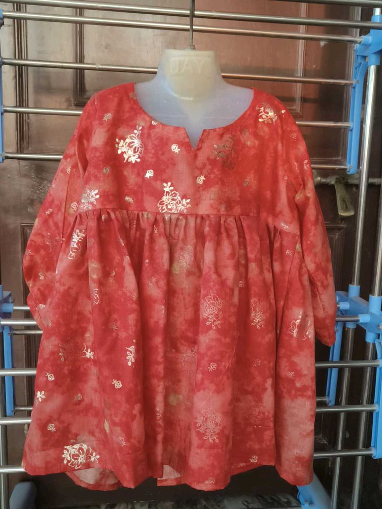 Red &amp; Gold Tunic Top