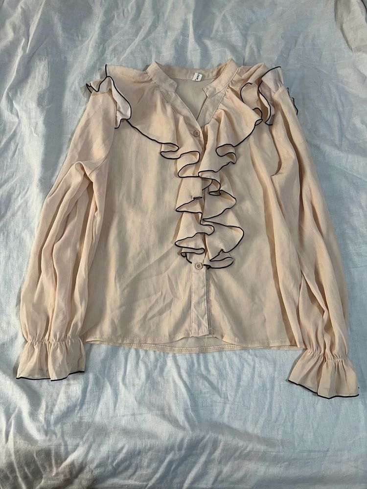 Cream Korean shirt top