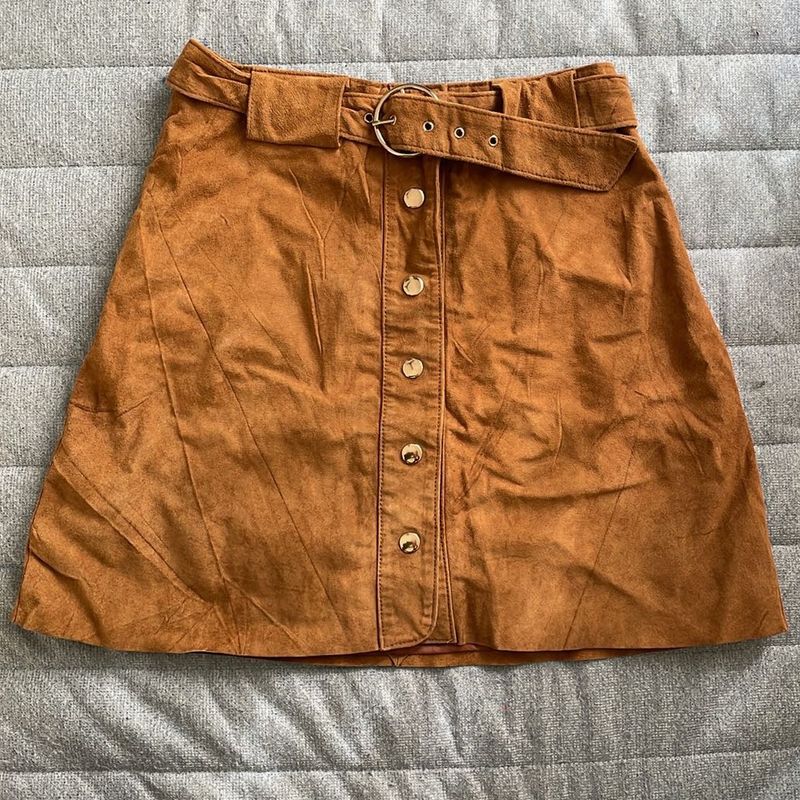 Belted A-Line Mini Skirt