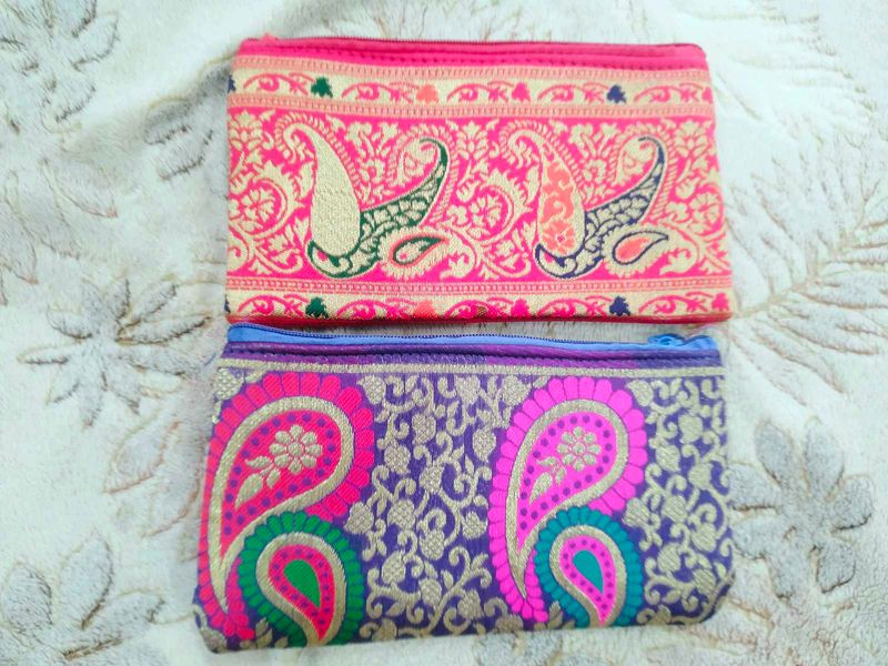 Women Multi Colour Pouch (Pack Of 2)