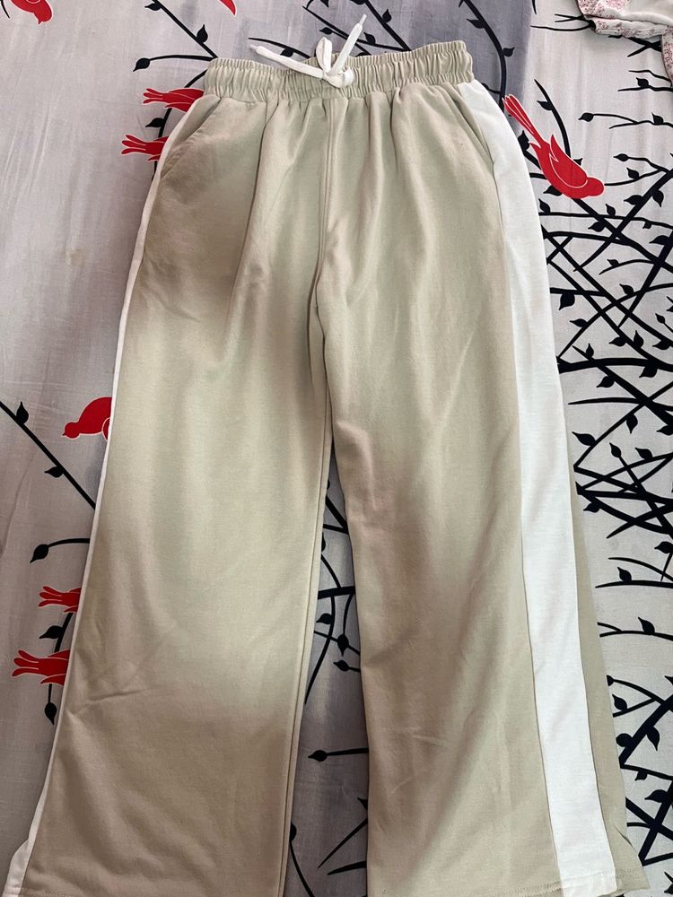 Beige Wide Leg Pants