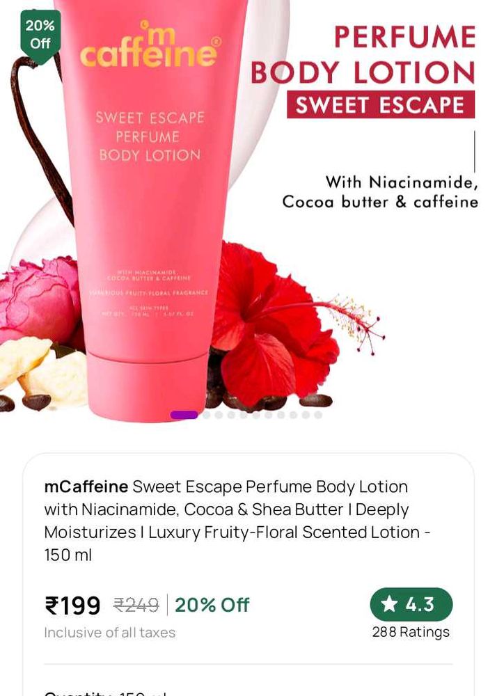 mCaffeine Sweet Escape Lotion &amp; plum body lotio