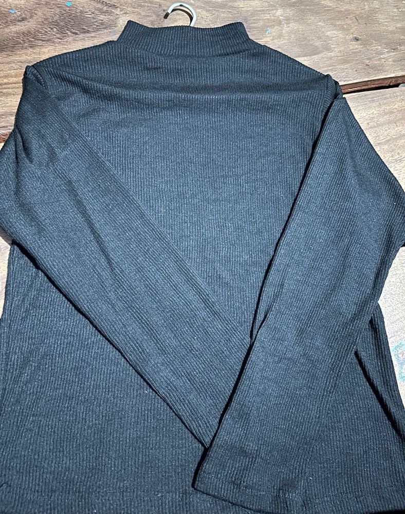 Black Turtle Neck Top