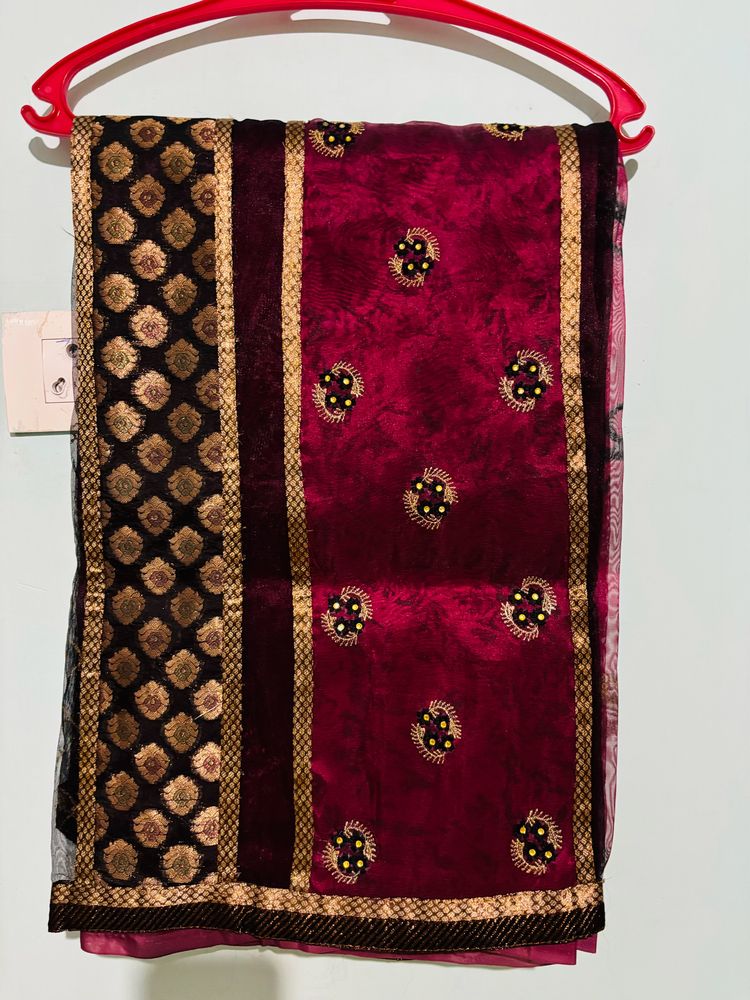 Net Printed Banarrase Border Saree