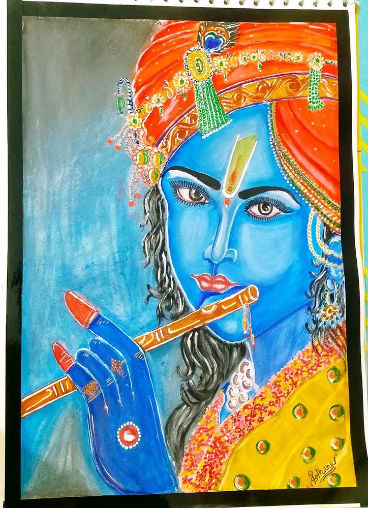 Krishna Pastel Drawing