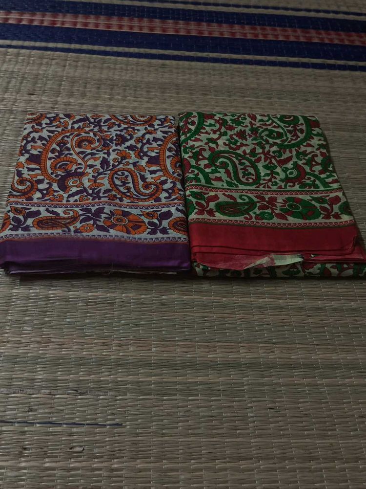 100% Combo Of Two New Bagru Mul Cotton saree
