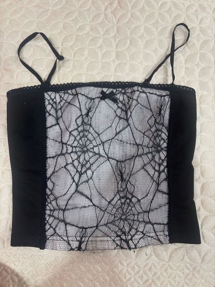Black Lace Tank Top Gothic