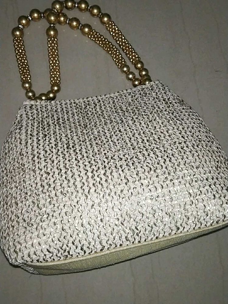 Beaded Handle Handbag