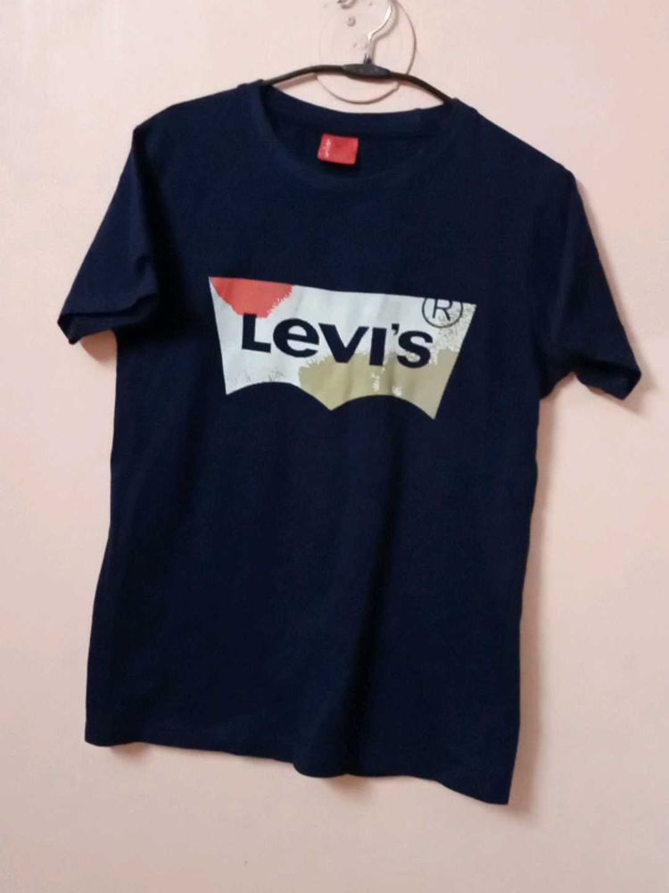 No Brand Navy Blue Logo T-Shirt