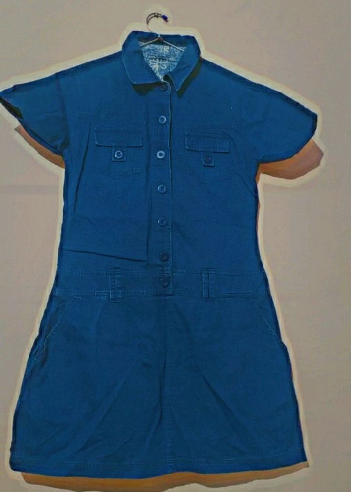 Dark Blue Denim One Piece / Size - Xl