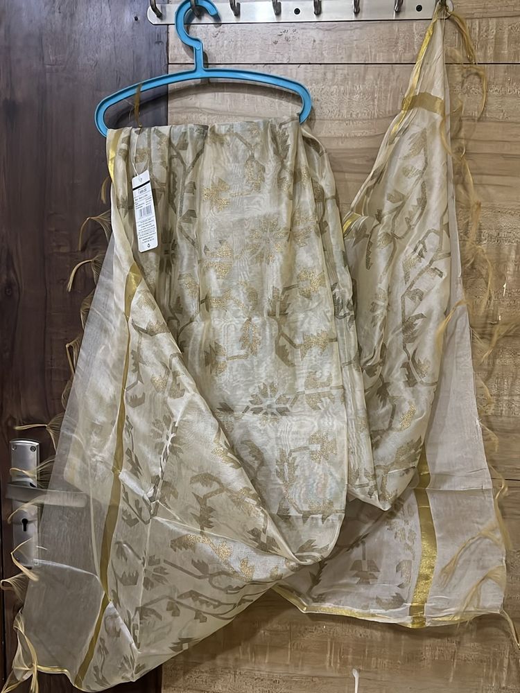 New Silk Golden Dupatta