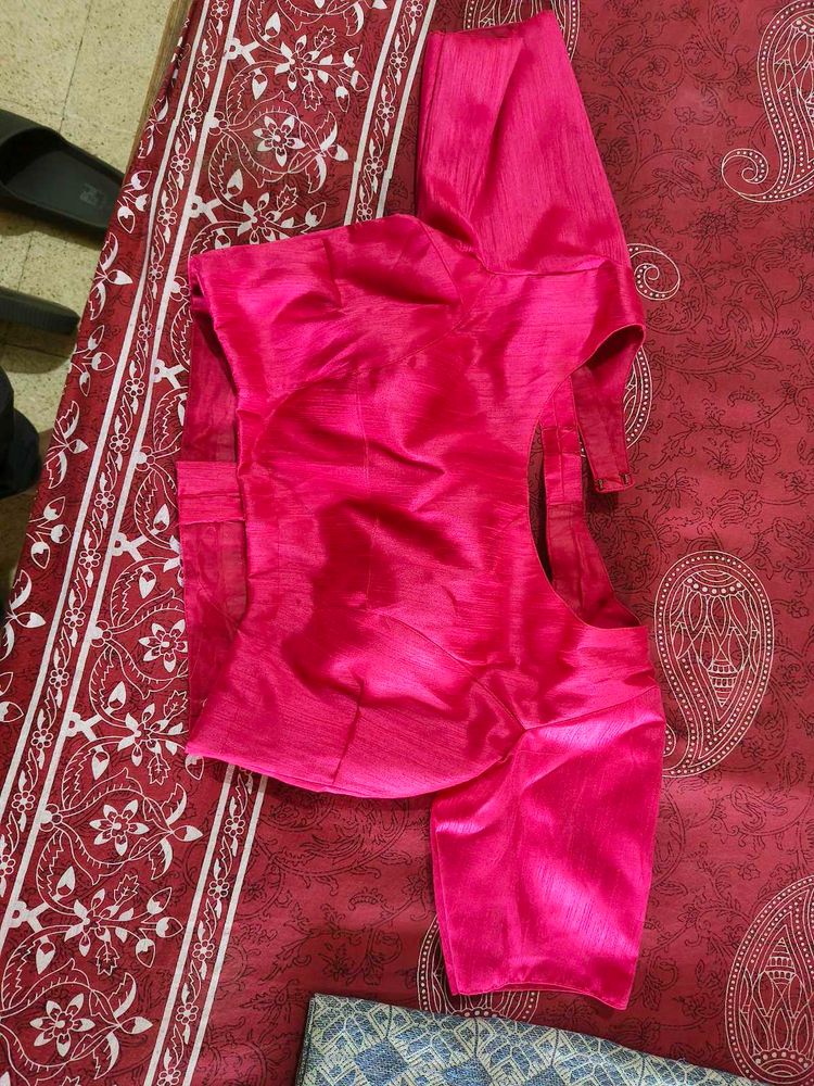 Padded Stitched Party Style Pink Blouse