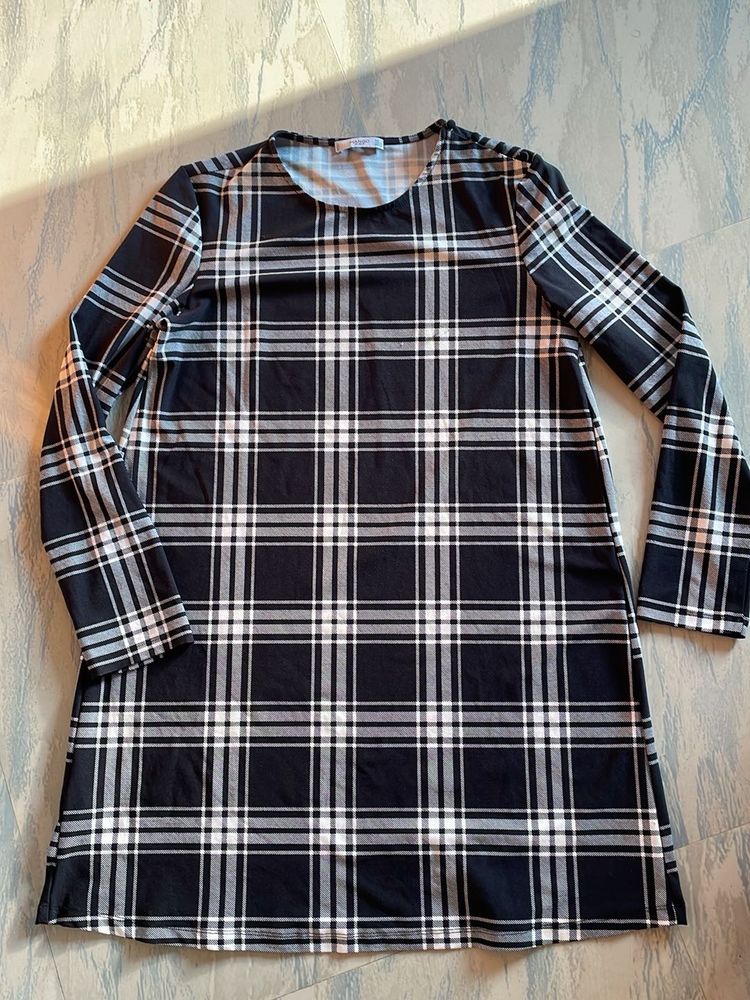 Plaid Long Sleeve Dress
