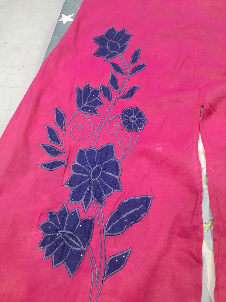 Pink Floral Kurta