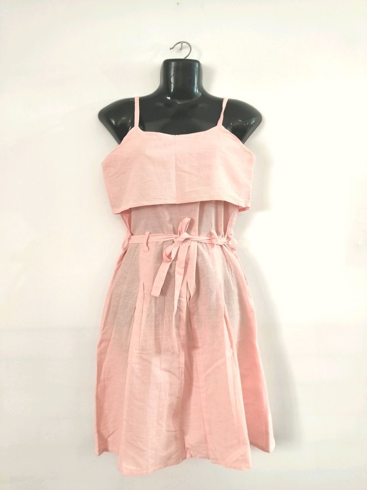 Pink Sundress with Tie Waist