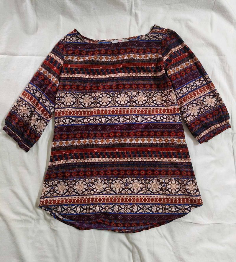 Boho Print Tunic Top - Bohemian Style