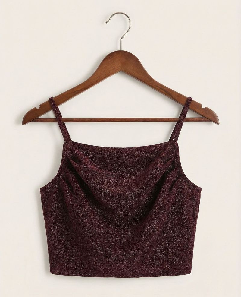 Sparkly Maroon Crop Top