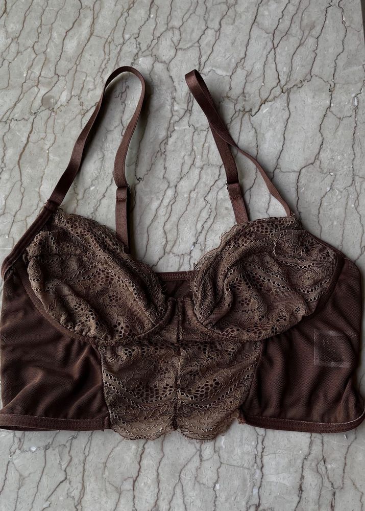 Brown Lace Corset Top