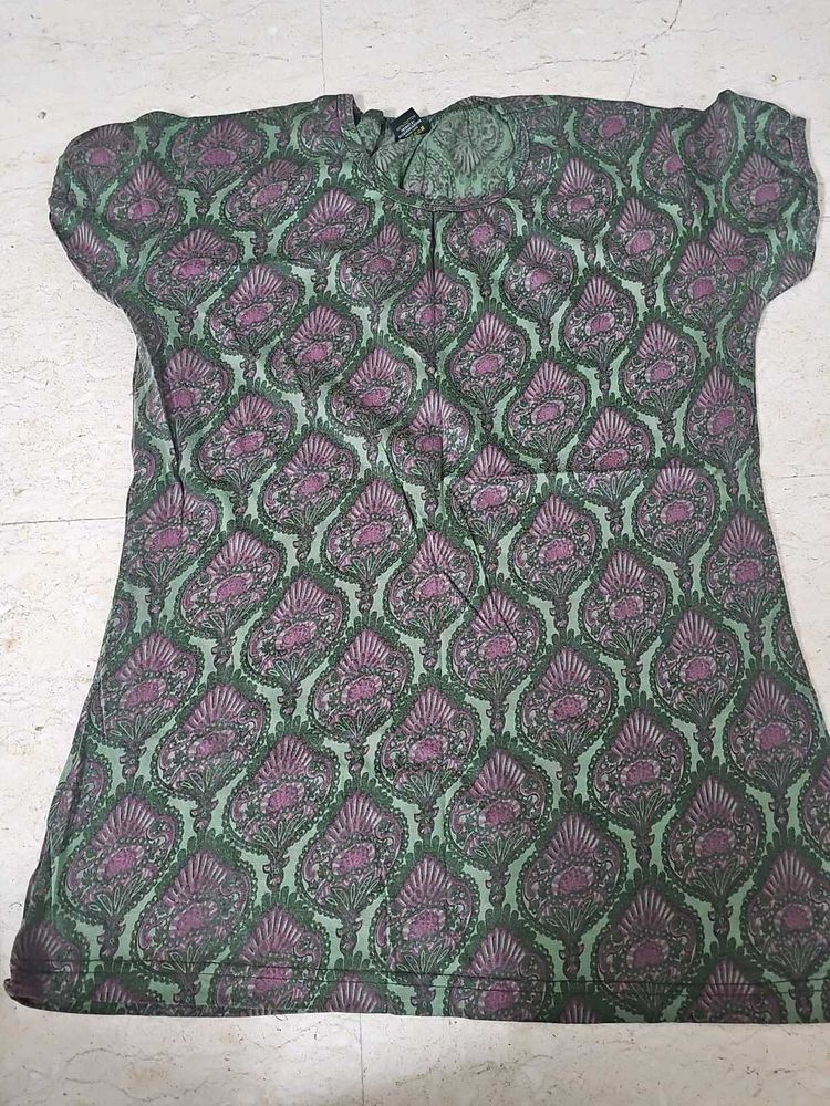 Patterned Green Tunic Top