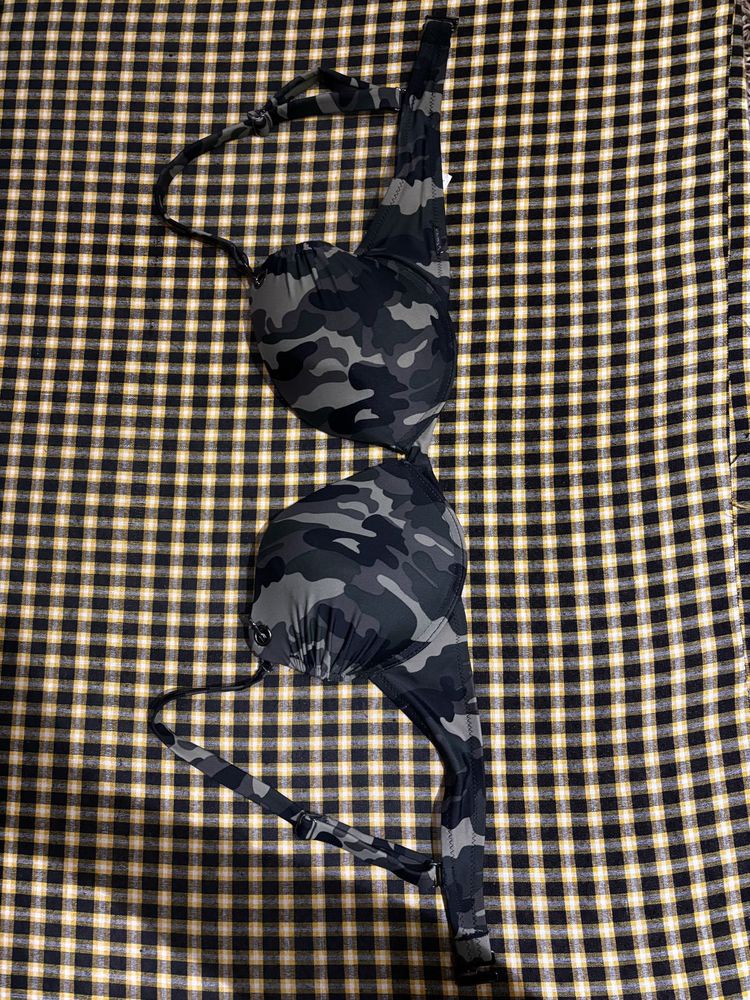 Khaki Printed Western Hook Style Bra