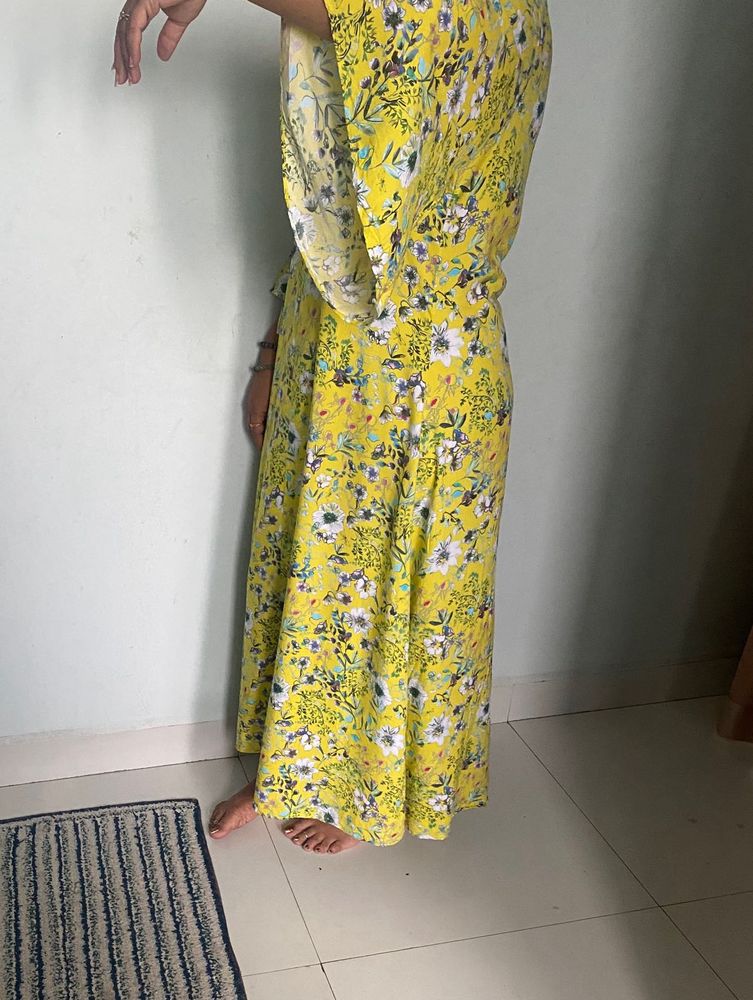 Floral Yellow Maxi Dress
