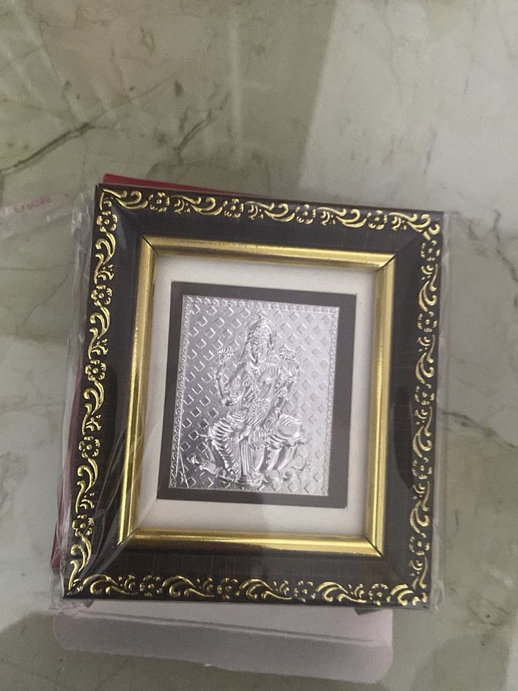 999 Pure Framed Silver Laxmi Idol