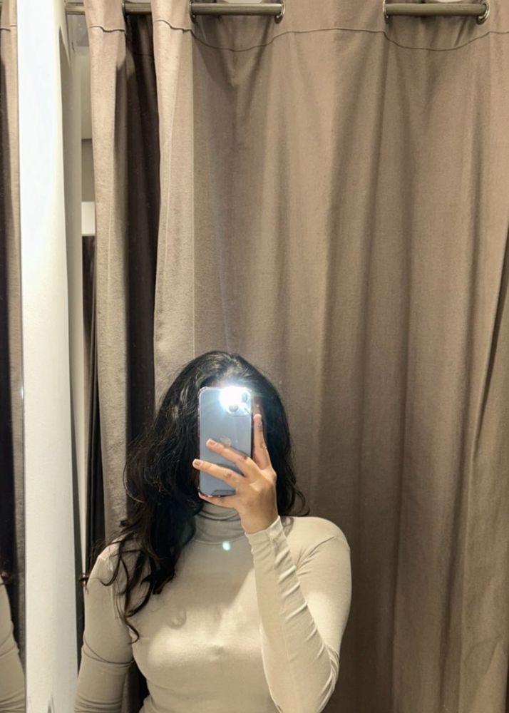 Elegant Beige Turtleneck Top