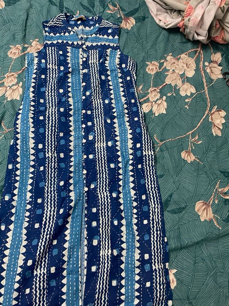 Blue Printed Dress