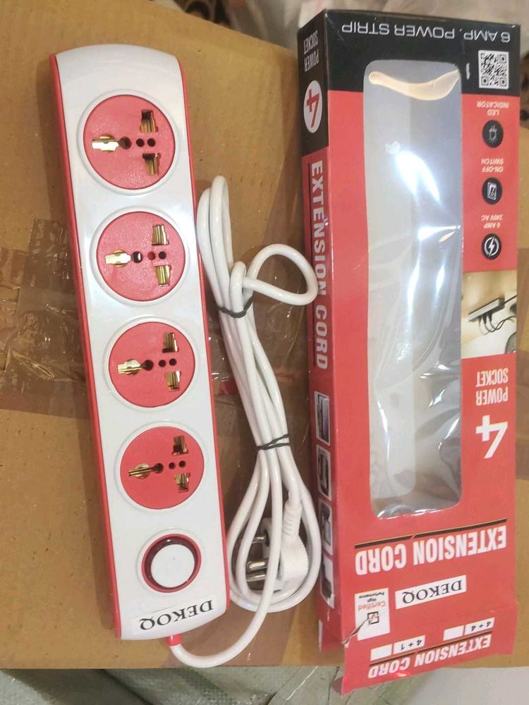 Extention Board 4 Sockets 1 Switch 6Amp