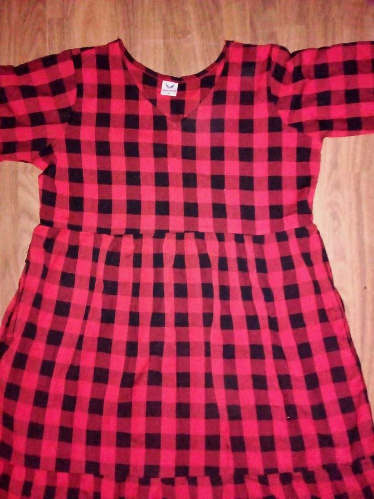 Red &amp; Black Check Dress