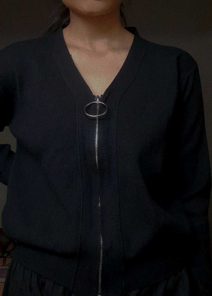 Black Zipper Sweater