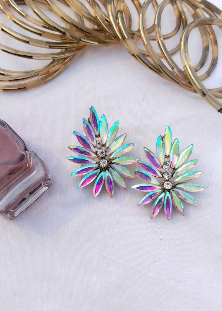 Iridescent Flower Earrings