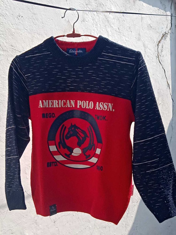 Red &amp; Blue Sweater..🧤🧦🧣