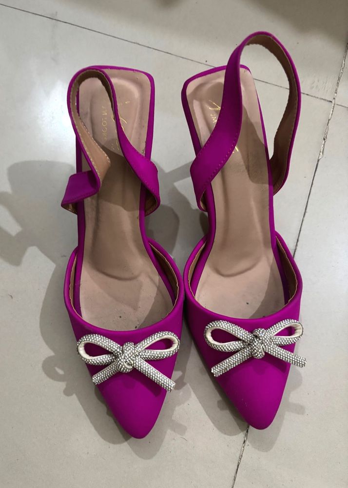 Magenta Heels with Bow