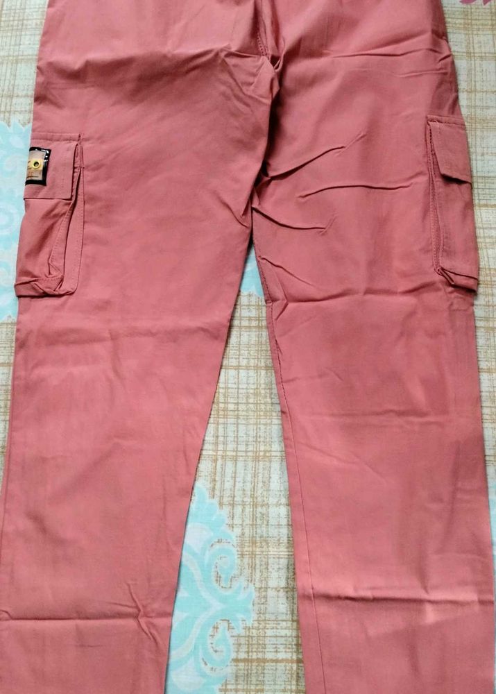 Stylish Peach New Cargo Pants