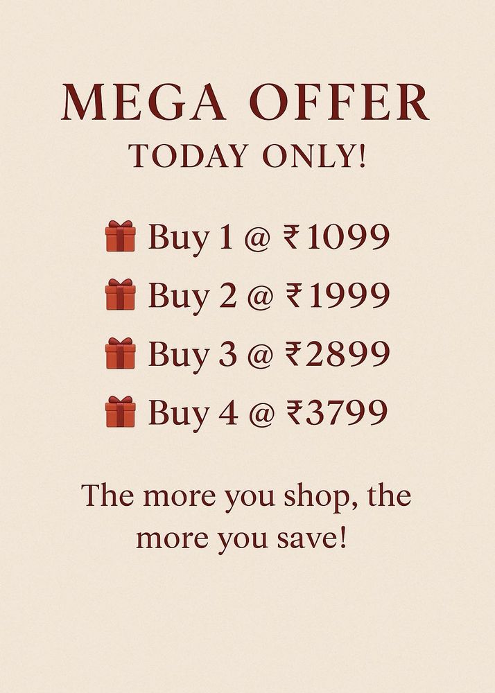 MEGA OFFER VALID FOR 24 Hours Only
