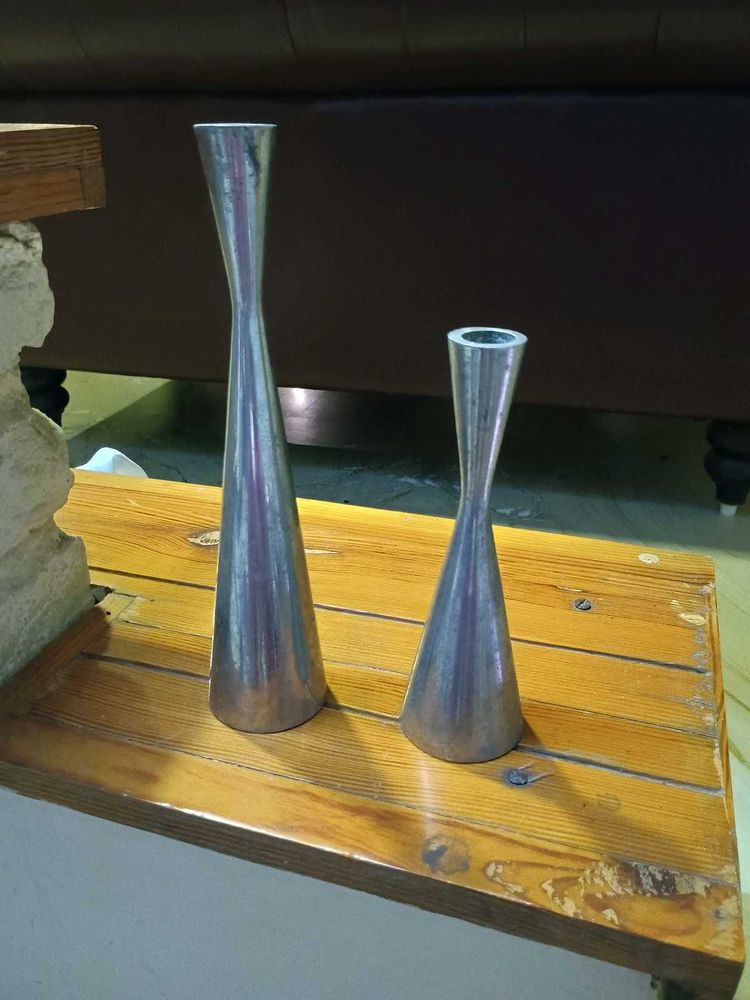 Silver Metal Candle Holders