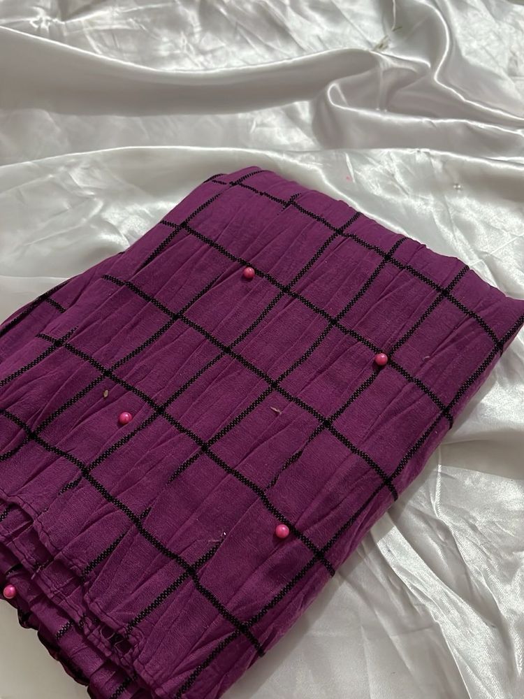 Purple Checkered Hijab