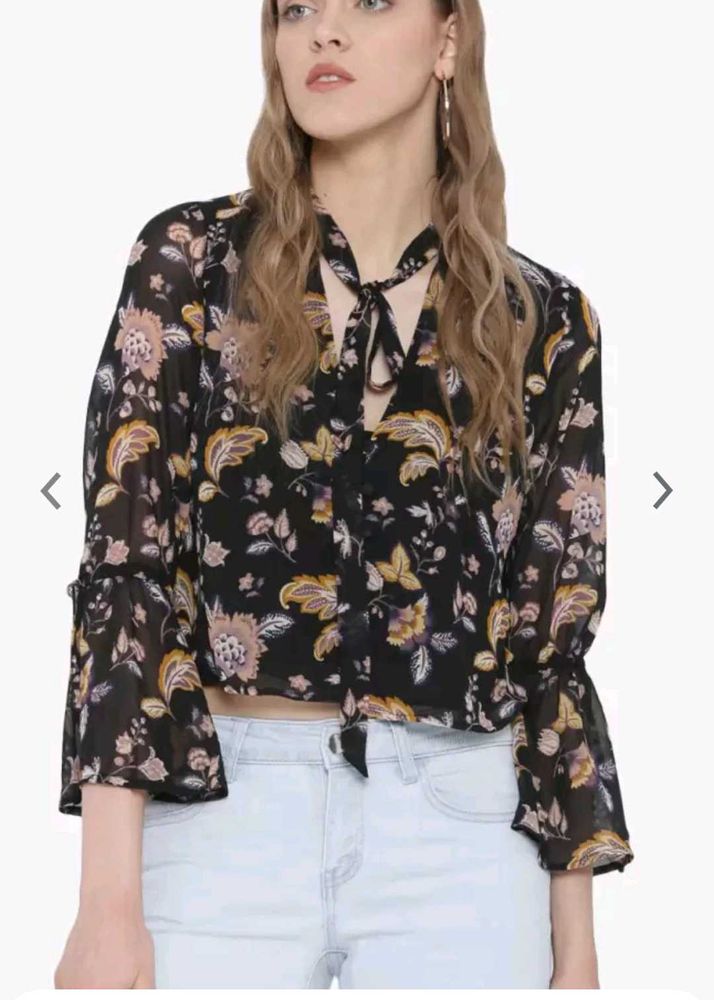 Forever 21 Large Lined Chiffon Floral Print Dressy