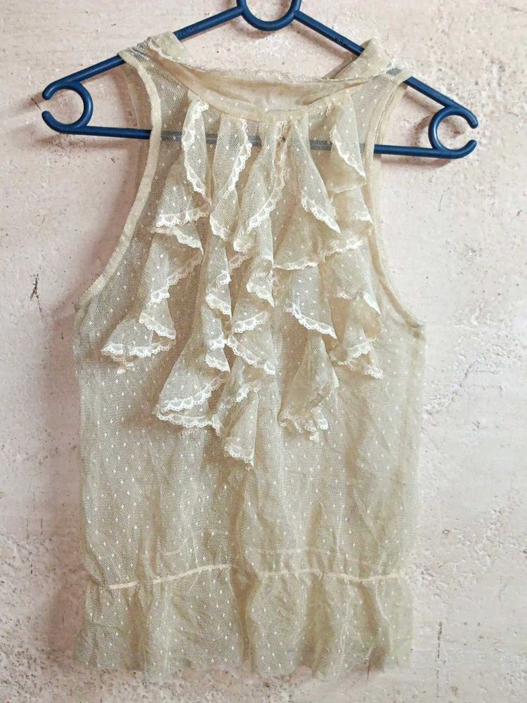 Trendy Summer See-through Mesh Top Sleeveless