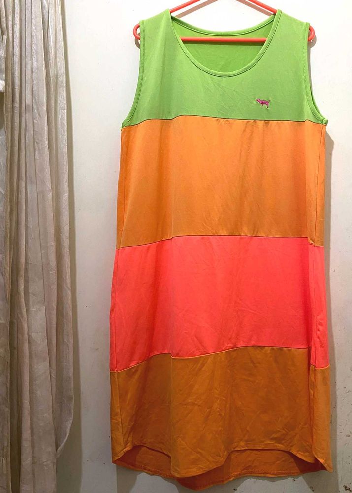 Colorful Sleeveless Dress L-37 Bust 34-38