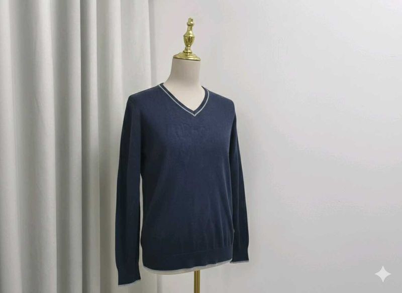 Navy V-Neck Sweater