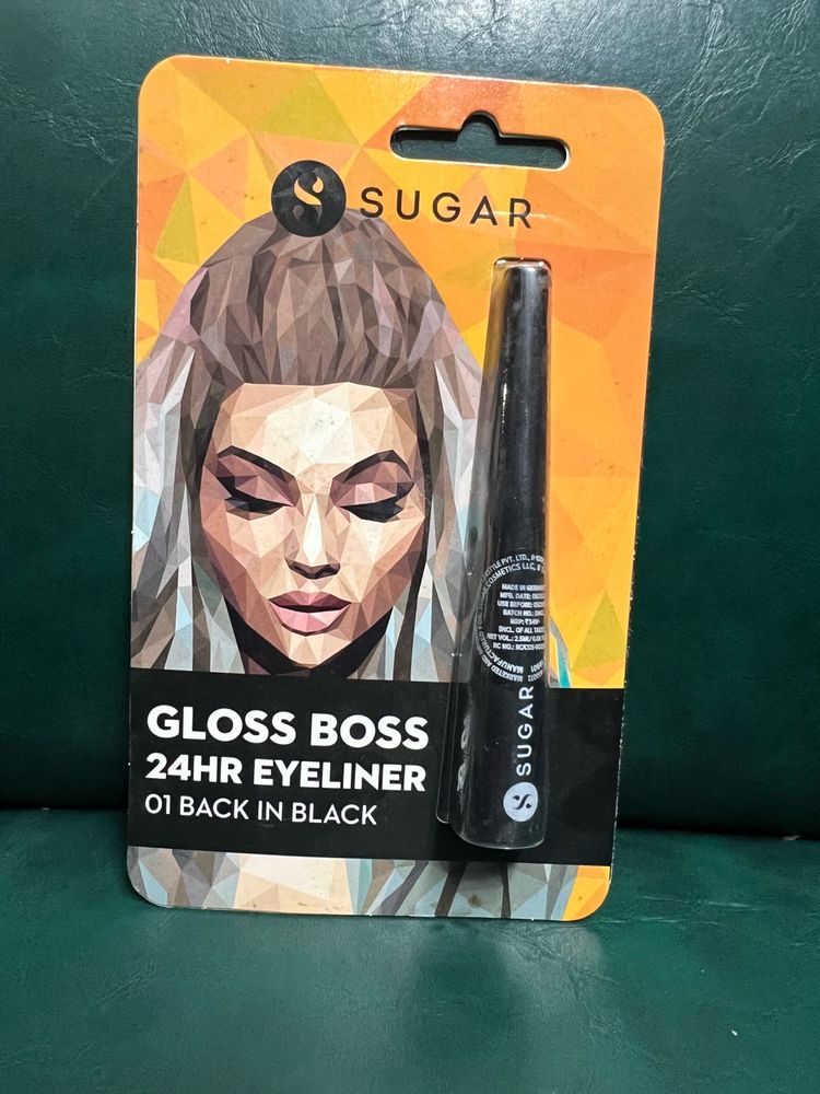 SUGAR Cosmetics Gloss Boss 24HR Eyeliner- Black