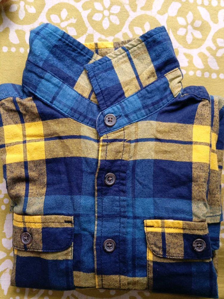Blue &amp; Yellow Plaid Shirt