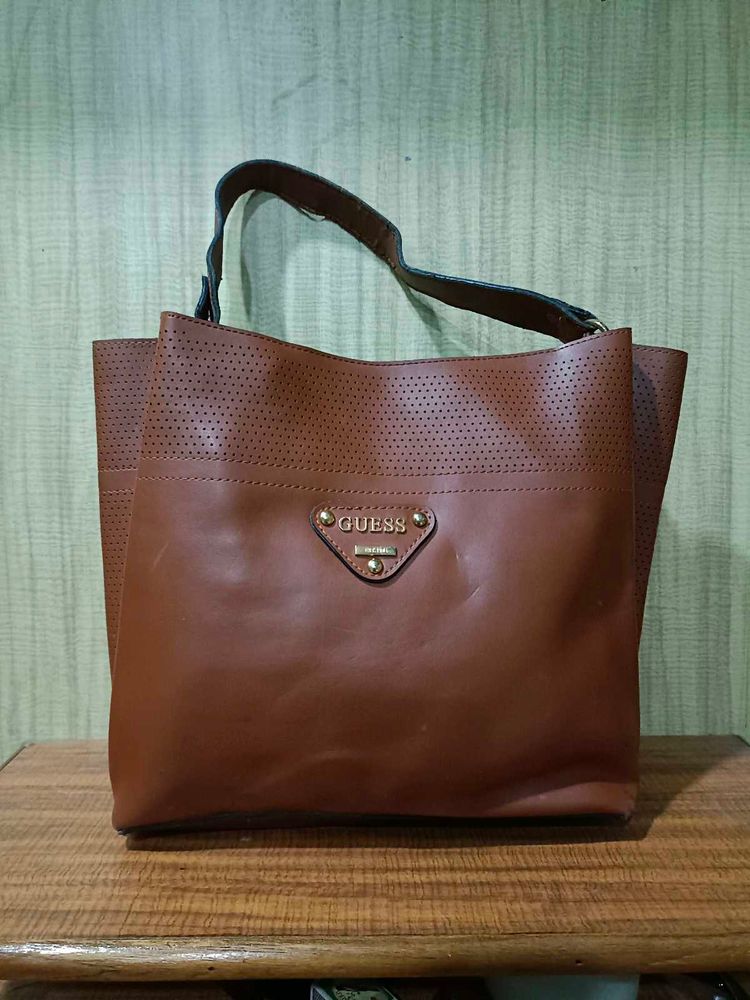 Guess Brown Perforated Tote Bag