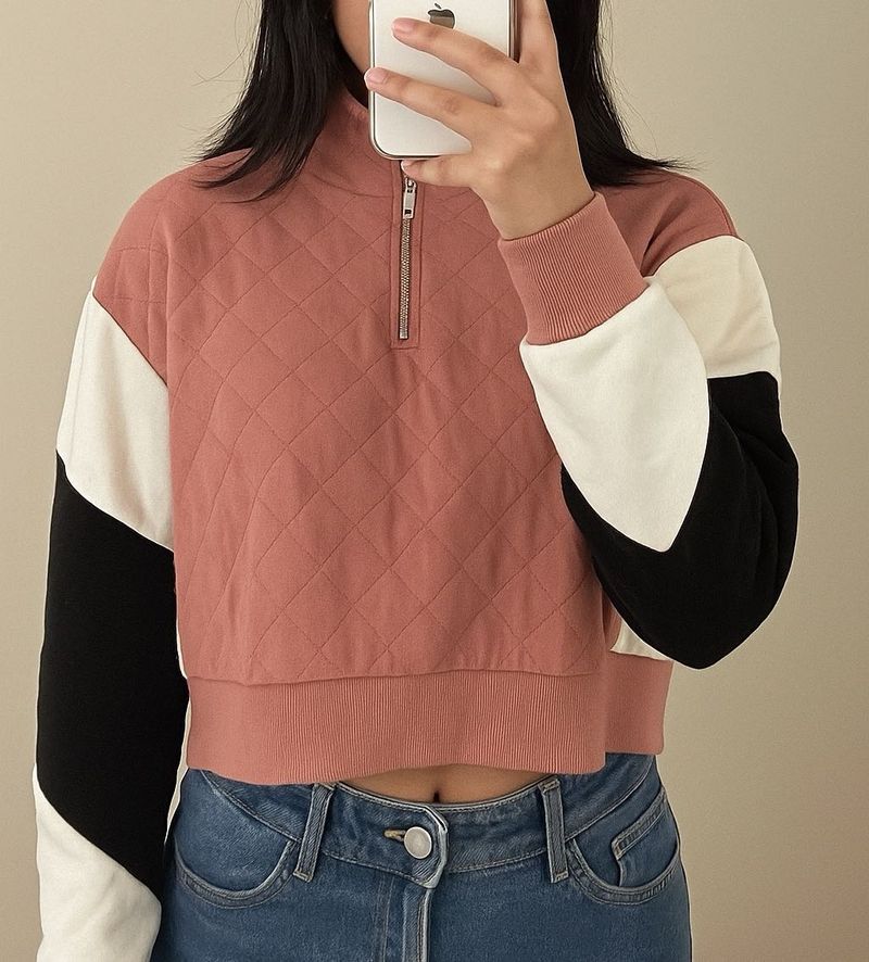 H&amp;M Color Block Pullover Sweatshirt