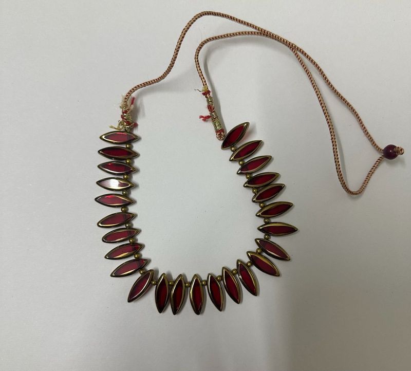 Red &amp; Gold Statement Necklace