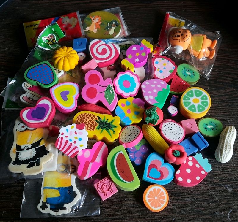 price drop!! 39 FANCY ERASERS