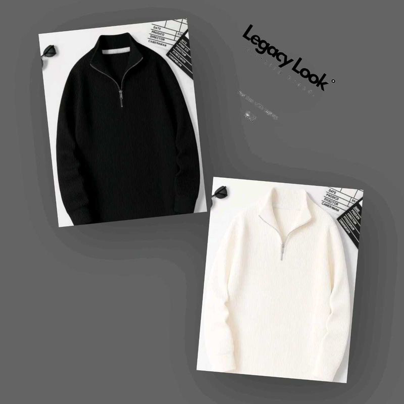 ✌️Combo Pack Of Two Half Zipper Hineck For Men🧣