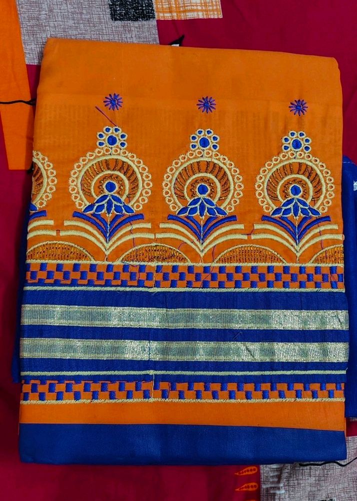 Unstiched Beautiful Orange Suit Set